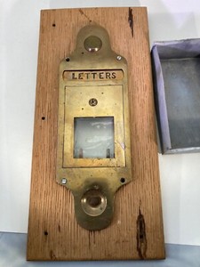 Vintage Brass Letter Mail Box and Door bell button 13" x 4.5"