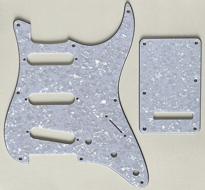 White For US Fender 57'8 screw Stratocast and Tremolo Cover Back GuitarPickguard
