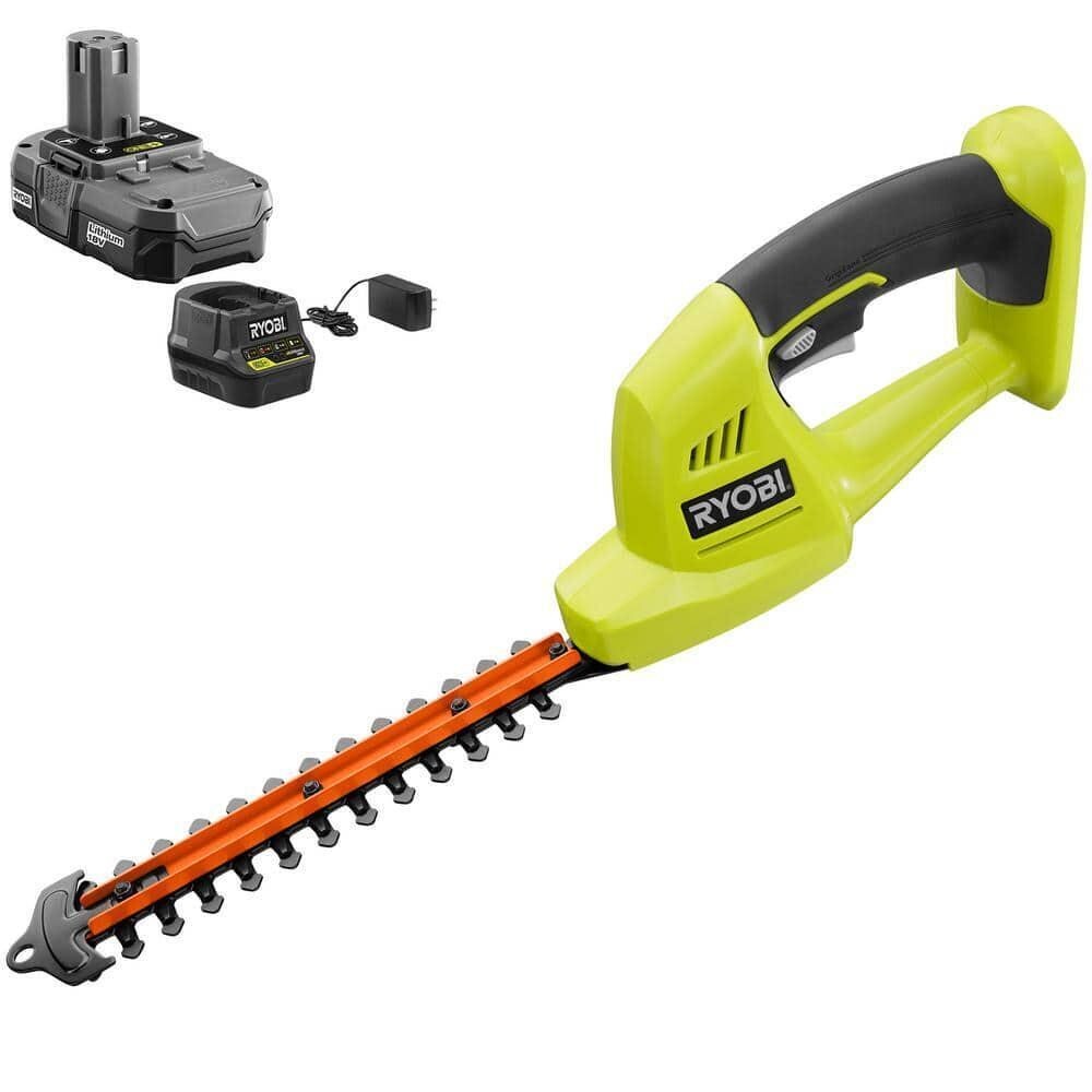 Ryobi ONE+ 18V Cordless Battery Shrubber Trimmer with 1.5 Ah Battery and Charger
