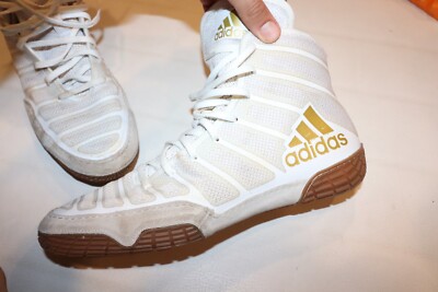 Adidas Jake Varner Wrestling Shoes - White/Vegas Gold/Gum-Size 13 Freeks