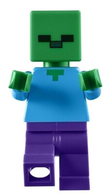 LEGO Minecraft Zombie Minifigure (min010) Dark Purple Legs Genuine Minifig [New]