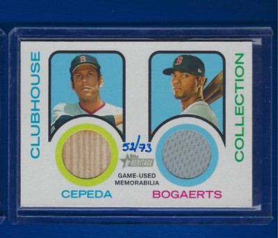 Orlando Cepeda Xander Bogaerts 2022 Topps Heritage Dual Clubhouse Jersey SP /73