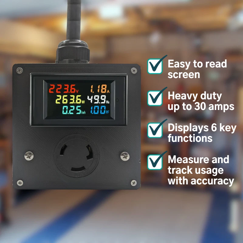 Medidor de Potencia BuysForLife Drok NEMA Construcción Completa con Enchufe de Cable 240v Minería Foto 2 de 4