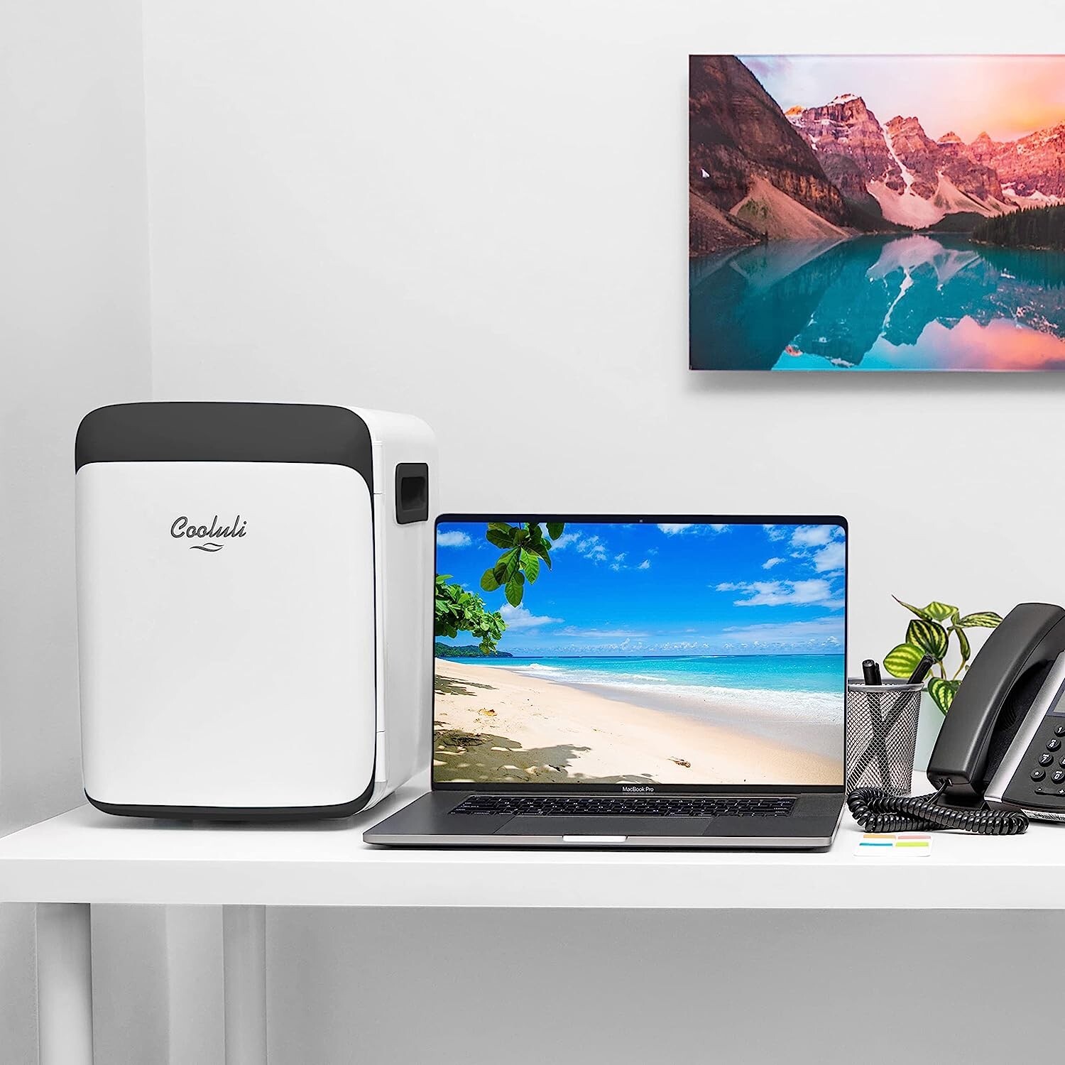 Cooluli 10L Mini Fridge for Bedroom - Car, Office Desk & College Dorm Room - 12V