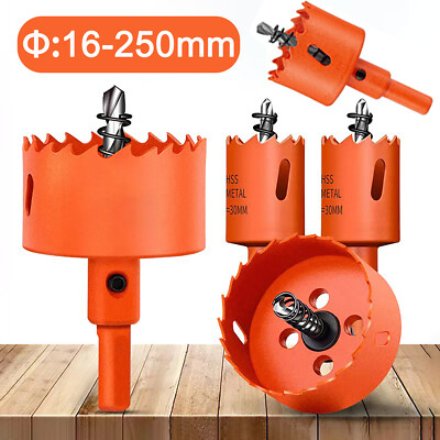 Hole Saw HSS Bi-Metal Drill Bit Cans Drill Drywall Circular Saw 16 - 250mm