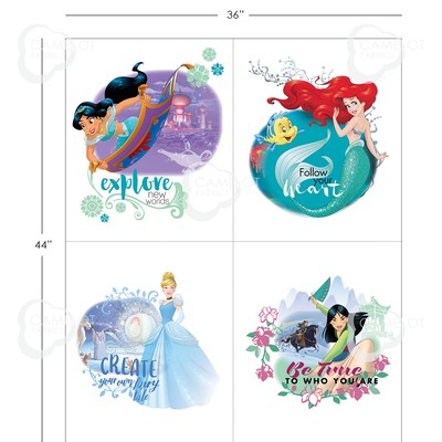 Disney Princess Cinderella And Characters Sewing Cotton Quilting Fabric Panel