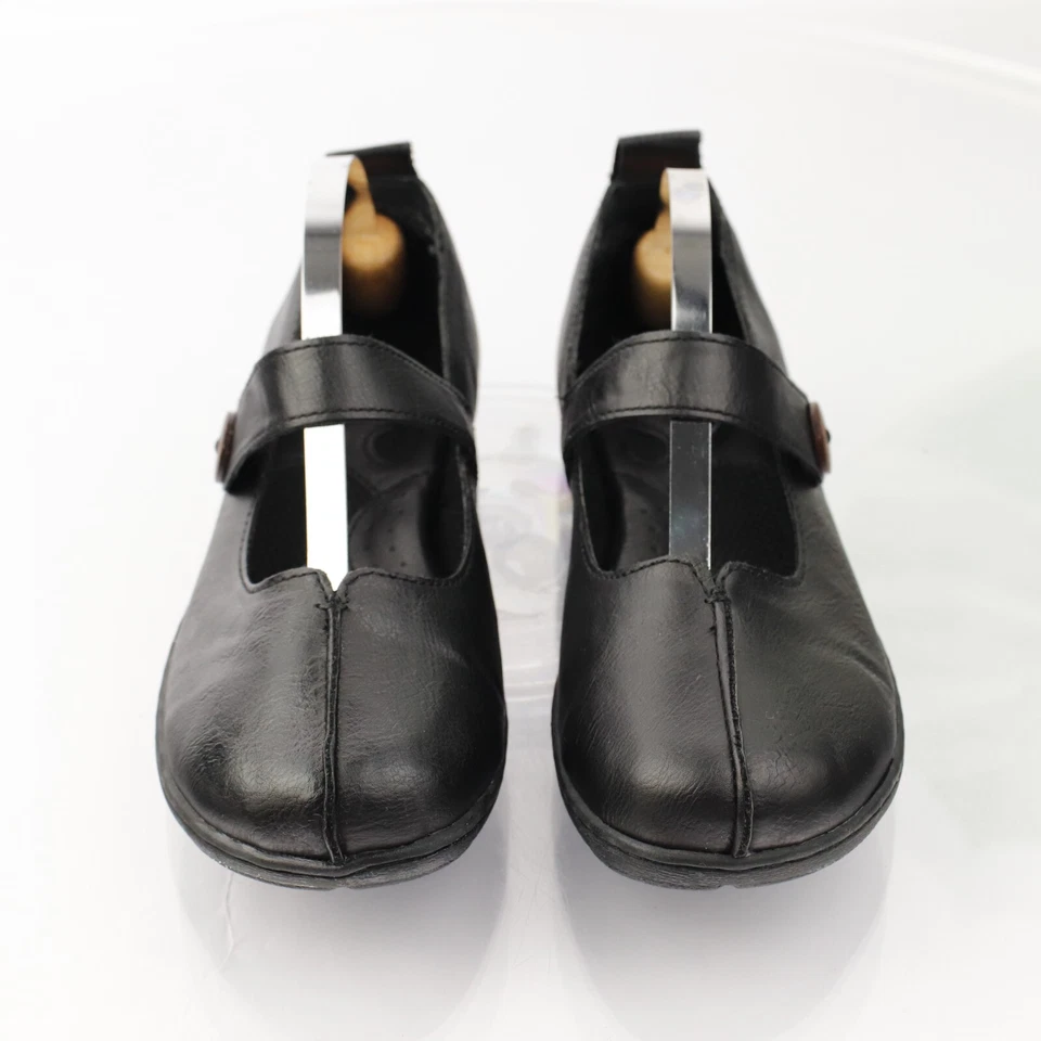 Born Womens Josephina Mary Jane Shoe Size 6 Black Flat Vegan Slip On Comfy - Image 3 of 4