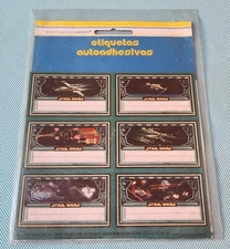 STAR WARS stickers school labels sheet  ARGENTINA 1997 - Lucas Film licensed