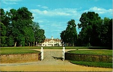 West Front of Mount Vernon from Bowling Green Gate Virginia Vintage Postcard