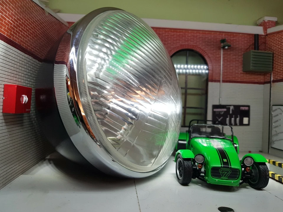 Lotus Seven Caterham Kit Oldtimer komplett 7" Scheinwerfer HeadLight schwarz chrom - Bild 2 von 4