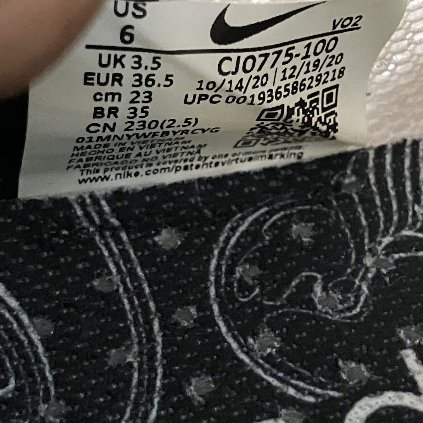 Nike SuperRep Indoor Cycling Shoe White/Black CJ0775-100 Women's Size 6 thumbnail 8