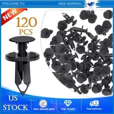 120pc Clips for Hole Plastic Rivets Retainer Fender Bumper Push Pin Fastener 8mm