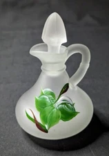 Oil and Vinegar Cruet Bottle with Stopper Opaque Glass 5.5" tall
