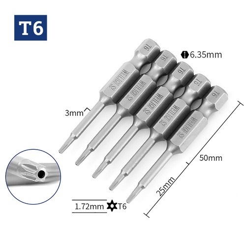 5PCS 50/75mm Offset Tamper Proof Torx Bit Set Security Screw Holder Screwdriver - Picture 14 of 37