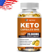 BHB Keto Diet Pills Best ACV Weight Loss Fat Burner Carb Blocker 60 Pills