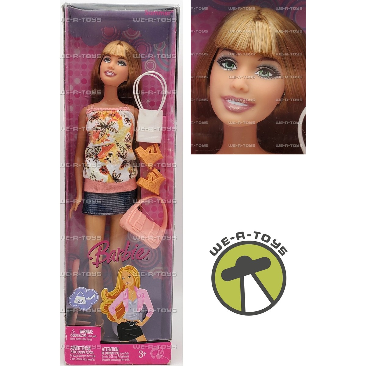 Barbie Summer Doll in Orange & White Floral Outfit 2007