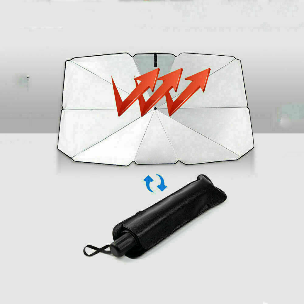 Parasole Auto Parabrezza Interno 136.5x76cm - Ombrello Pieghevole UV Protection Per Auto SUV - Foto 7