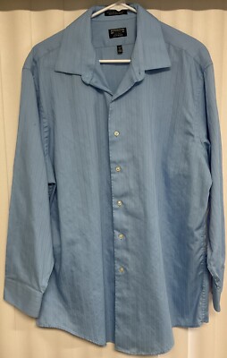 Arrow Fitted Long Sleeve Button Up Shirt Men s XL  Blue