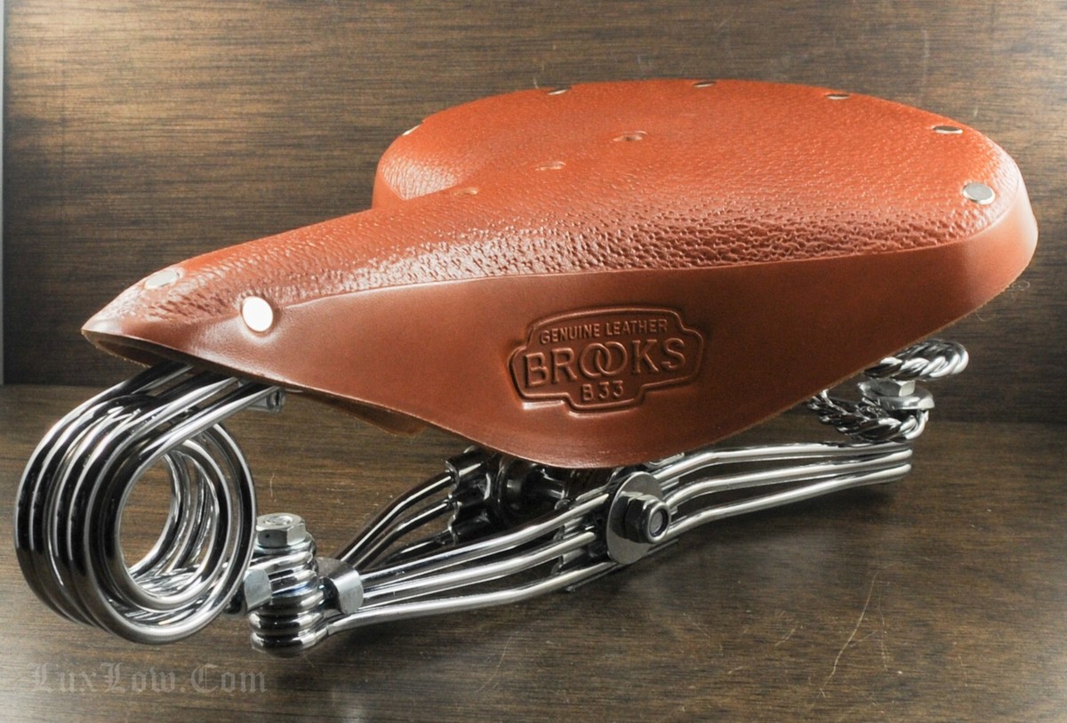 Selle De Vélo Brooks B33 Neuve - Cuir Large Pour Cruiser, Ville, Touring - Choix De Couleur - Rails Triple 7/8"