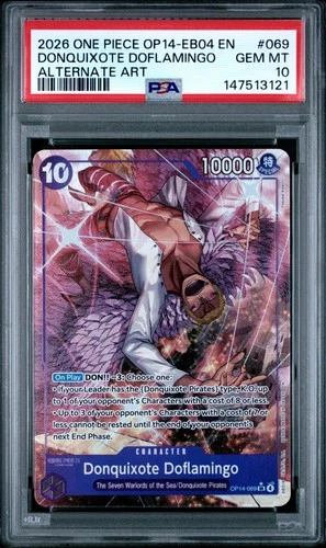 Donquixote Doflamingo - OP14-069 (Alt Art) OP14-069 The Azure Sea's Seven PSA 10
