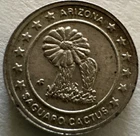 925 Silver Franklin Mint Art Round State of Arizona Saguaro Cactus 1 gm