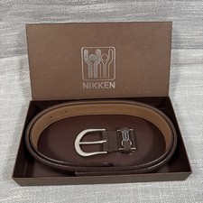 Nikken Adjustable Brown Korean Leather Belt  Medium  Advanced Kenko Tech RARE