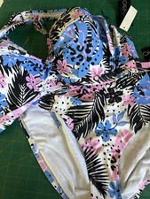 Macys Plus Size 3x 22 24 Bikini Set Swimsuit NWT California Waves