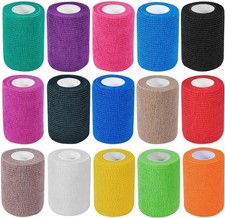15 Pack 3 Inch x 5 Yards Self Adhesive Bandage Breathable Cohesive Bandage Wrap