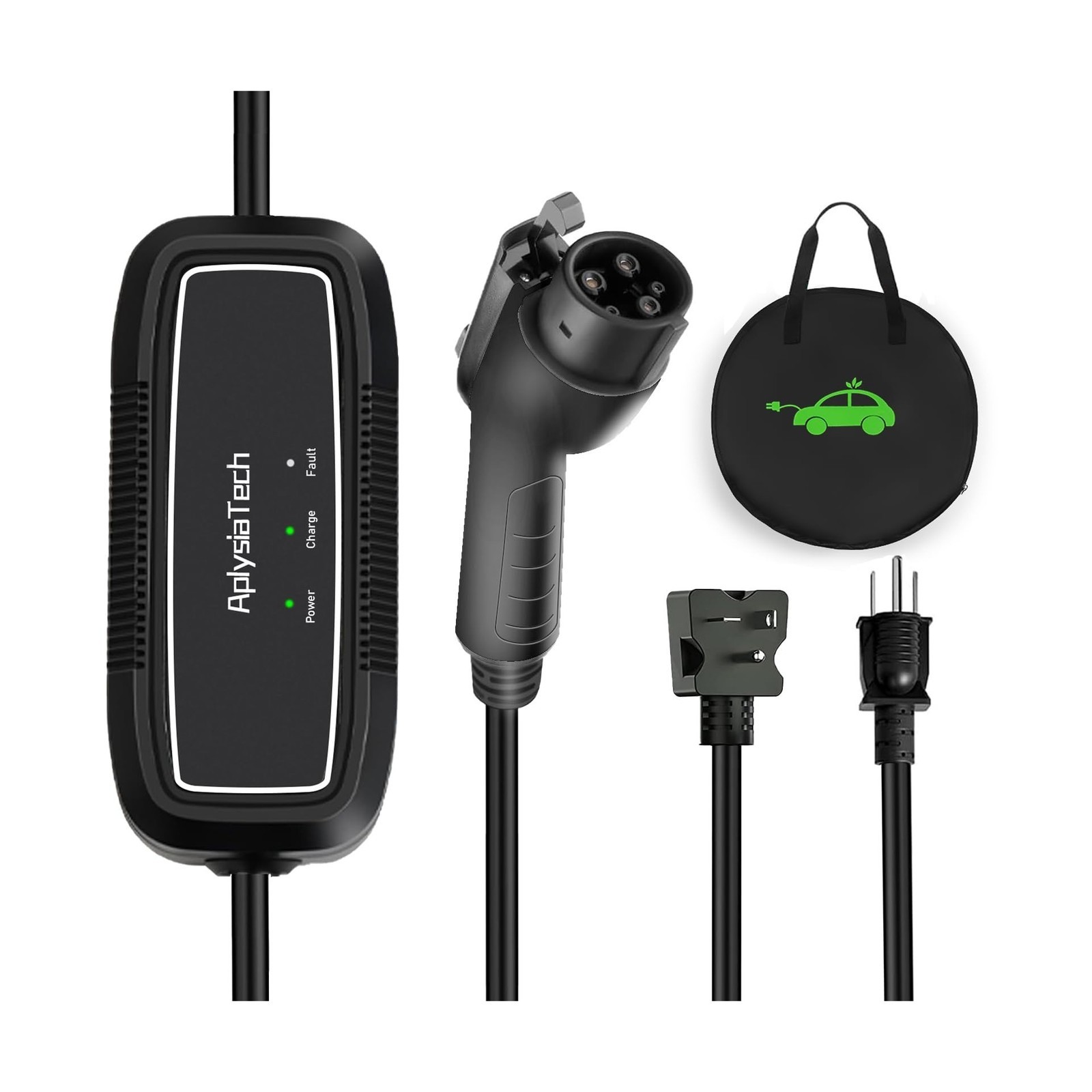 EV Charger Level 1+2, 16Amp 110-240V, Portable, SAE J1772, 21 Ft Cable