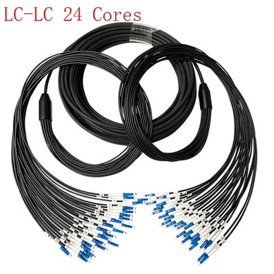 5M/16ft Outdoor Armored CableTPU LC-LC UPC 24 Strand SingleMode Fiber Patch Cord