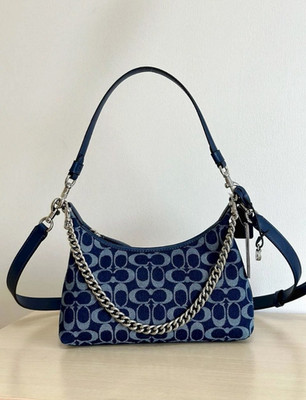 COACH CAM27 Juliet Shoulder Bag In Signature Denim Deep BlueOutlet new FASTSHIP