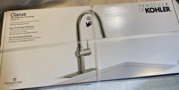 KOHLER Kitchen Faucet in Vibrant Stainless Clarus Touchless Pull Down Sprayer