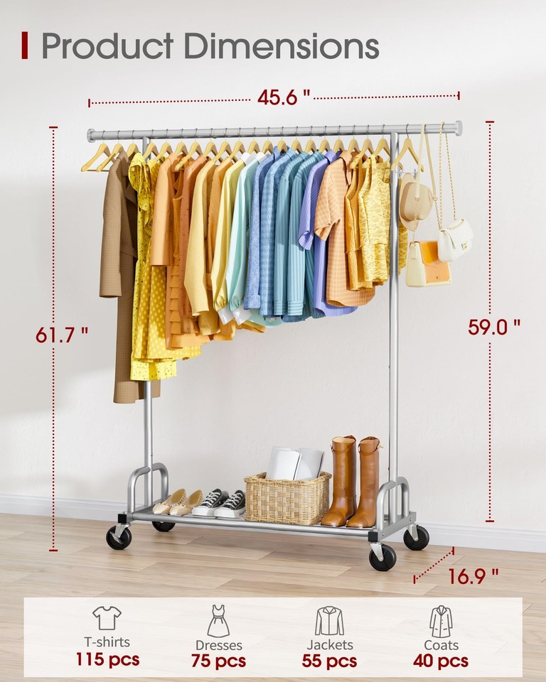 Clothes Rack - Large-Capacity Clothing Racks for Hanging Clothes with ...
