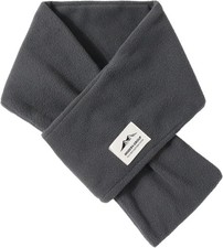 Polar Fleece Warm Short Scarf for Men Women Winter Cold Weather Dark Grey