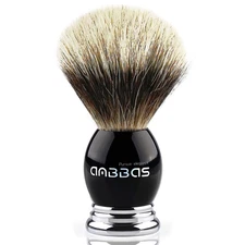 Silvertip Badger Shaving Brush,Black Resin & Alloy Handle for Men Wet Shave,Pure