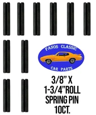 3/8" x 1-3/4" Roll Spring Tension Pin Fastener Slotted Plain Finish 10pcs #877