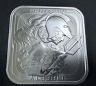 1oz 9999 Fine Silver Royal Mint Britannia and Liberty Square Bar BU