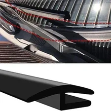 1.7M/5.6Ft Windshield Cowl Rubber Seal Strip, H-Shape Black Molding Trim Strips