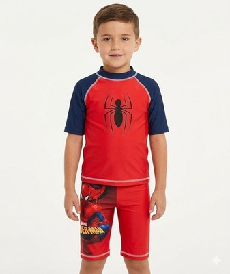 Jungen Spiderman Sonnenanzug T-Shirt Shorts Set 2-teilig Marvel Größe 2 3 4 5 6 7 8 9 10