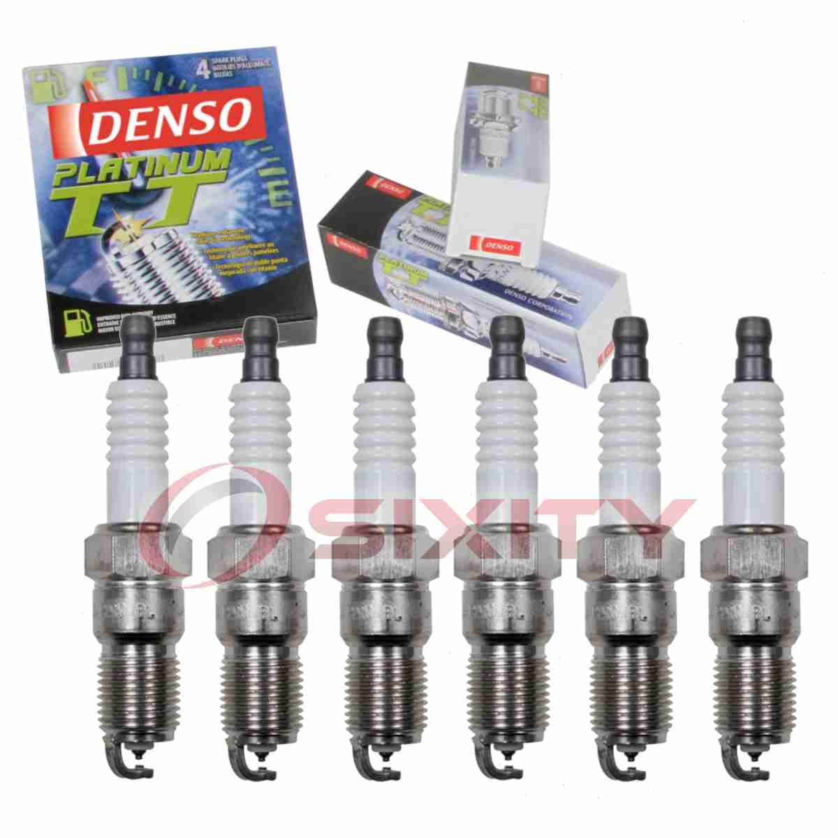 6 pc Denso Platinum TT Spark Plugs for 2001-2002 Oldsmobile Aurora 3.5L V6 zv