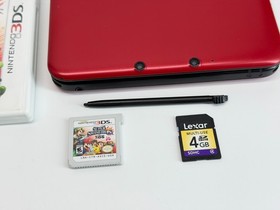 Nintendo 3DS XL Red/Black Handheld System Bundle w/Super Smash Bros & Charger