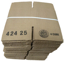 4x4x4 Cardboard Paper Boxes Corrugated Shipping Boxes 32 ECT 25/bndle  "4 cube"