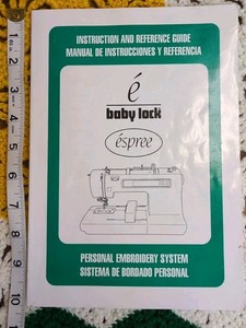 Baby lock Espresso Instruction And Reference Guide Manual English/Spanish EUC
