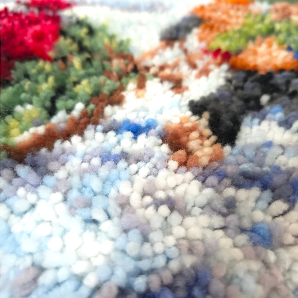 Alfombra de trabajo hecha a mano casera única en su clase colgante de pared vacaciones de Navidad Foto 3 de 4