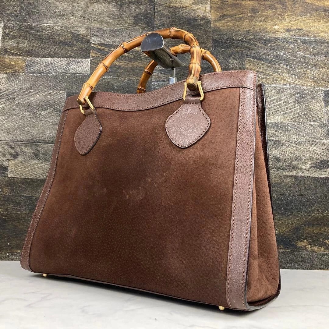 Gucci Bamboo Suede Exterior Large Bags & Handbags for Women for