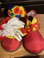Red and Yellow Glossy Clown Shoes Bow Tie And Gloves