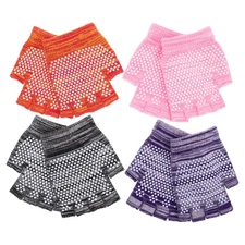  4 Pairs Gym Gloves For Women: Fingerless Yoga Gloves - Non-Slip Half-Finger