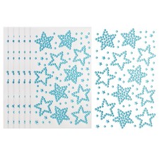 6Sheets Star Gem Sticker, Face Gem Stickers, Blue