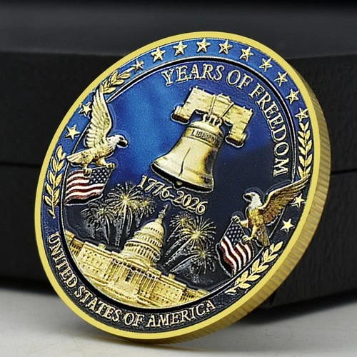USA 250th Anniversary 1776-2026 Commemorative Coin Liberty Bell Eagle Medal