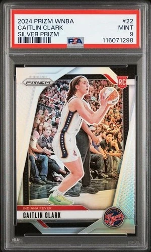2024 Panini Prizm WNBA Caitlin Clark Silver Rookie Card #22 PSA MT 9
